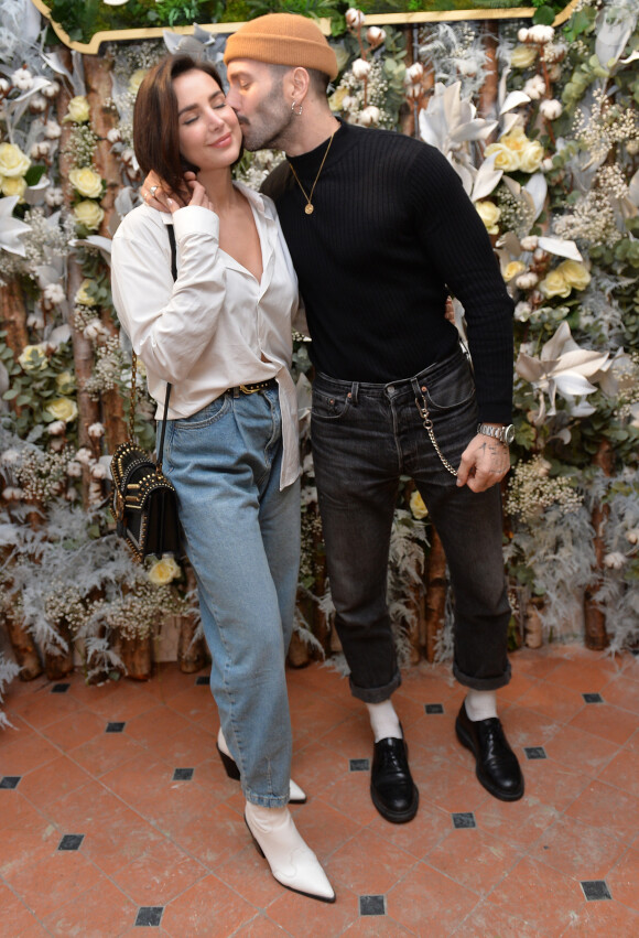 Exclusif - Jade Leboeuf et son mari Stéphane Rodrigues assistent à la soirée de présentation de la liqueur St-Germain, dans le quartier de Saint-Germain-des-Près. Paris, le 23 janvier 2020. © Veeren/Bestimage