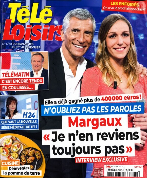Léa François en couverture du magazine "Télé Loisirs". Janvier 2020.