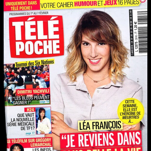 Léa François en couverture du magazine "Télé Poche" . Janvier 2020.