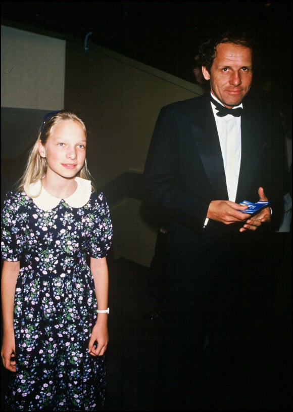 Patrick Poivre d'Arvor et sa fille Solenn à la cérémonie des César en 1987.