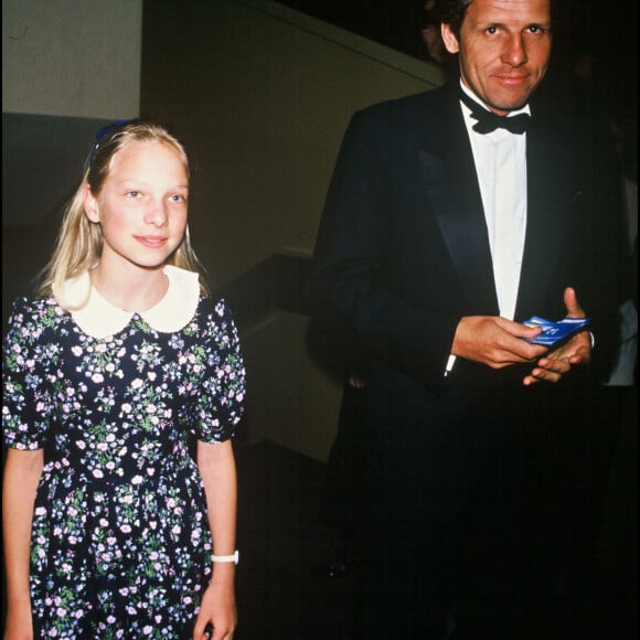 Patrick Poivre d'Arvor et sa fille Solenn à la cérémonie des César en 1987.