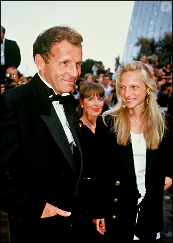 Patrick Poivre d'Arvor et sa fille Solenn au Festival de Cannes en 1992.