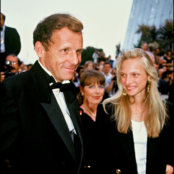 Patrick Poivre d'Arvor et sa fille Solenn au Festival de Cannes en 1992.