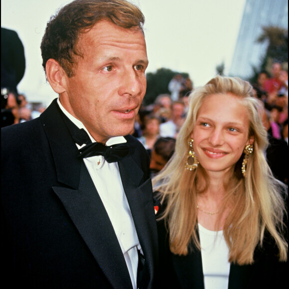 Patrick Poivre d'Arvor et sa fille Solenn au Festival de Cannes en 1992.