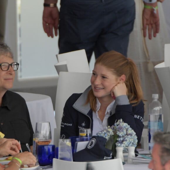 Bill Gates et sa fille Jennifer Gates - Les people lors du Longines Global Champions Tour finals 2019 à Miami Beach le 20 Avril 2019