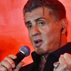 Sylvester Stallone en conférence de presse pour "Rambo: Last Blood" à Mexico City, le 12 septembre 2019.