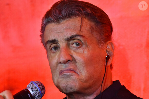 Sylvester Stallone en conférence de presse pour "Rambo: Last Blood" à Mexico City, le 12 septembre 2019.