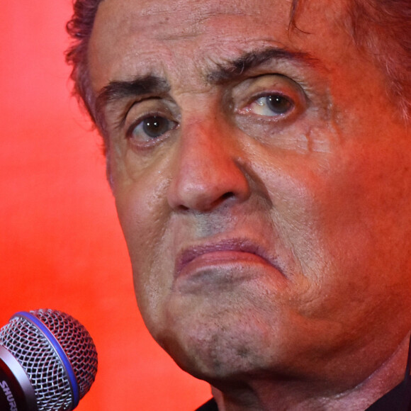 Sylvester Stallone en conférence de presse pour "Rambo: Last Blood" à Mexico City, le 12 septembre 2019.