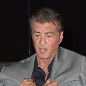 Exclusif - Sylvester Stallone participe à une séance de questions/réponses intitulée "Experience With Sylvester Stallone" au côté de Jenny Powell, au Manchester Convention Center. Manchester, le 6 septembre 2019.