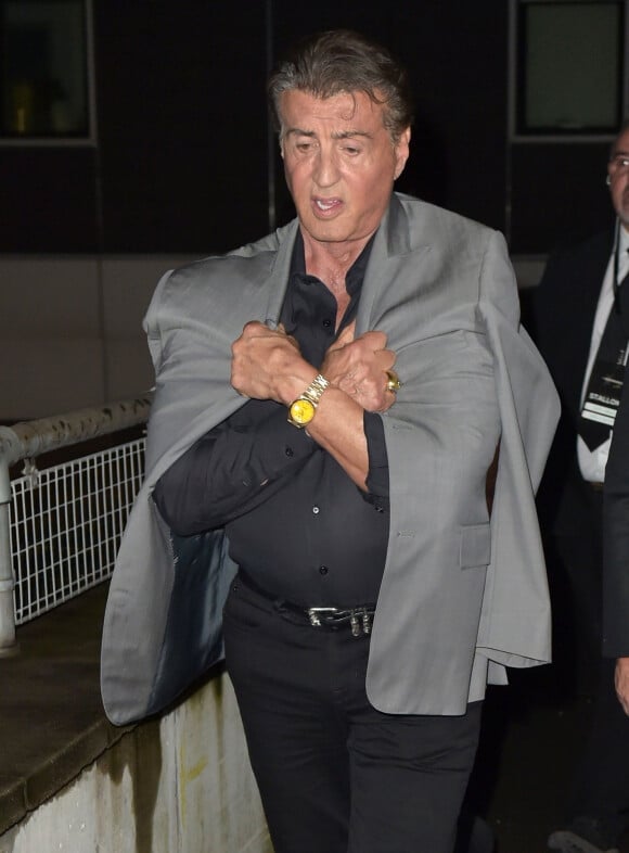 Exclusif - Sylvester Stallone participe à une séance de questions/réponses intitulée "Experience With Sylvester Stallone" au côté de Jenny Powell, au Manchester Convention Center. Manchester, le 6 septembre 2019.