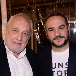 François-Xavier Demaison et François Berléand lors de la soirée de réouverture de la boutique "Breitling", située rue de la Paix. Paris, le 3 octobre 2019. © Rachid Bellak/Bestimage