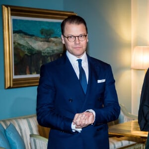 La princesse Victoria et le prince Daniel de Suède lors d'un dîner chez le gouverneur du comté de Scanie à Malmö le 29 janvier 2020.