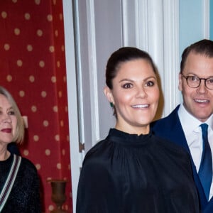 La princesse Victoria et le prince Daniel de Suède lors d'un dîner chez le gouverneur du comté de Scanie à Malmö le 29 janvier 2020.