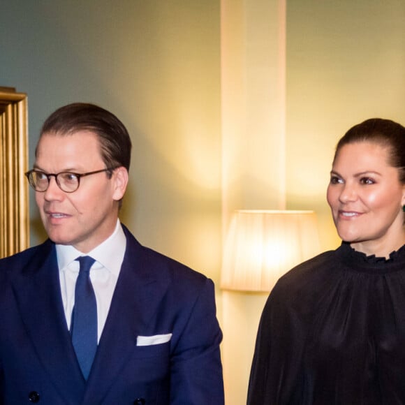 La princesse Victoria et le prince Daniel de Suède lors d'un dîner chez le gouverneur du comté de Scanie à Malmö le 29 janvier 2020.