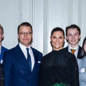 La princesse Victoria et le prince Daniel de Suède lors d'un dîner chez le gouverneur du comté de Scanie à Malmö le 29 janvier 2020.