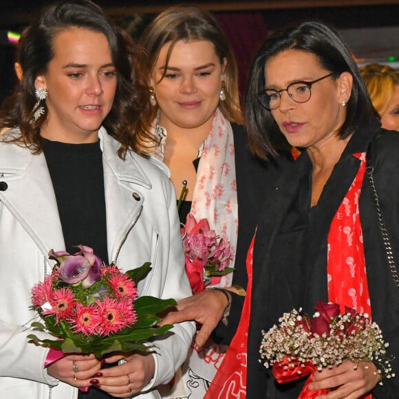 Exclusif - Pauline Ducruet, Camille Gottlieb et leur mère la princesse Stéphanie de Monaco durant l'ouverture de la 9eme édition de la "New Generation" à Monaco le 1 février 2020. © Bruno Bebert/PRM/Bestimage