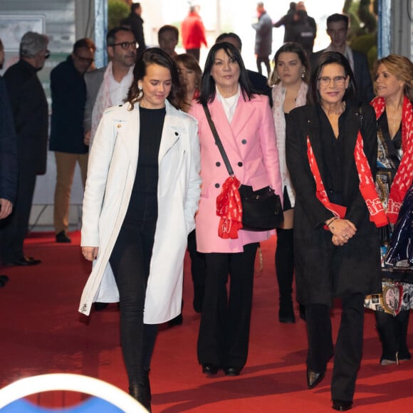 Exclusif - La princesse Stéphanie de Monaco (qui fête son 55ème anniversaire), Pauline Ducruet, Camille Gottlieb, Christian Estrosi avec sa femme Laura Tenoudji et leur fille Bianca - Ouverture de la 9ème édition de la "New Generation" à Monaco le 1 février 2020. © Olivier Huitel/PRM/Bestimage