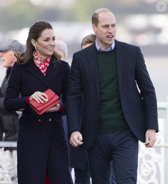 Catherine Kate Middleton, duchesse de Cambridge, le prince William, duc de Cambridge lors d'une visite aux Royal National Lifeboat Institution (RNLI) à Swansea le 4 février 2020.