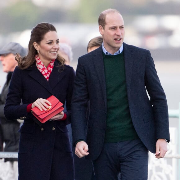 Catherine Kate Middleton, duchesse de Cambridge, le prince William, duc de Cambridge lors d'une visite aux Royal National Lifeboat Institution (RNLI) à Swansea le 4 février 2020.