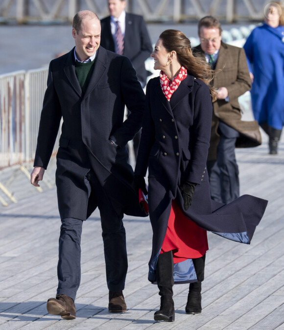Catherine Kate Middleton, duchesse de Cambridge, le prince William, duc de Cambridge lors d'une visite aux Royal National Lifeboat Institution (RNLI) à Swansea le 4 février 2020.