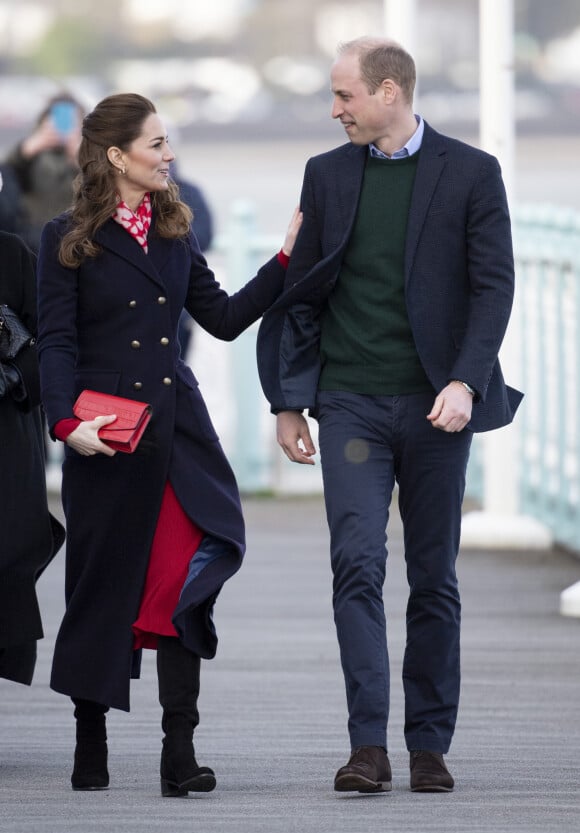 Catherine Kate Middleton, duchesse de Cambridge, le prince William, duc de Cambridge lors d'une visite aux Royal National Lifeboat Institution (RNLI) à Swansea le 4 février 2020.