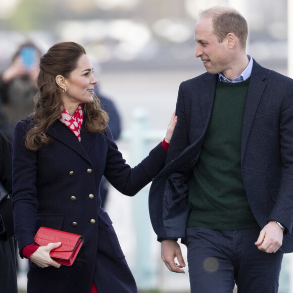 Catherine Kate Middleton, duchesse de Cambridge, le prince William, duc de Cambridge lors d'une visite aux Royal National Lifeboat Institution (RNLI) à Swansea le 4 février 2020.