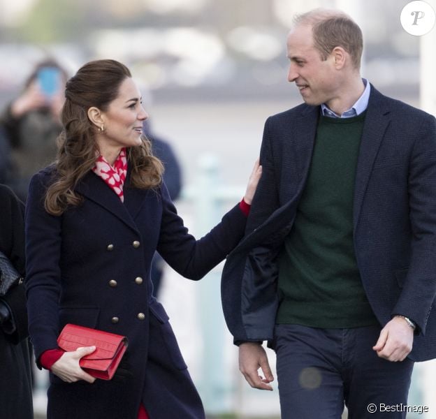 Catherine Kate Middleton, duchesse de Cambridge, le prince William, duc de Cambridge lors d'une visite aux Royal National Lifeboat Institution (RNLI) à Swansea le 4 février 2020.