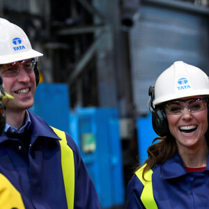 Le prince William, duc de Cambridge, Catherine Kate Middleton, duchesse de Cambridge lors d'une visite de l'usine Tata Steel à Port Talbot, pays de Galles le 4 février 2020.