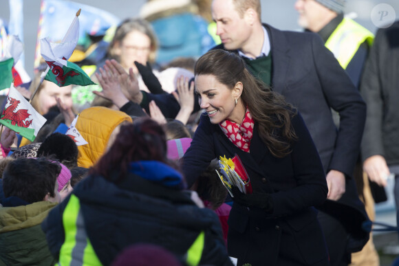 Le prince William, duc de Cambridge, Catherine Kate Middleton, duchesse de Cambridge lors d'une visite aux Royal National Lifeboat Institution (RNLI) à Swansea le 4 février 2020.