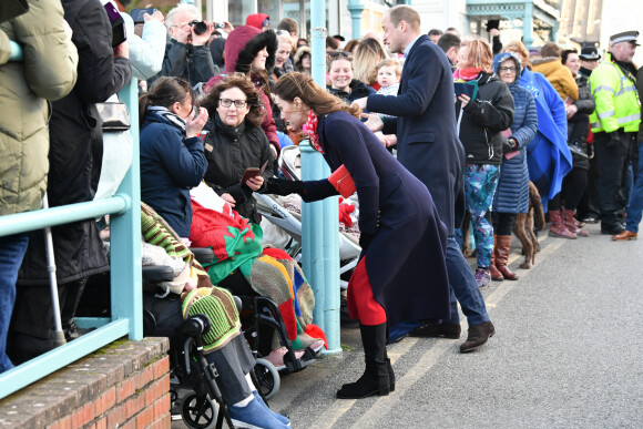 Le prince William, duc de Cambridge, Catherine Kate Middleton, duchesse de Cambridge lors d'une visite de la station de sauvetage RNLI Mumbles près de Swansea dans le sud du Pays de Galles le 4 février 2020.