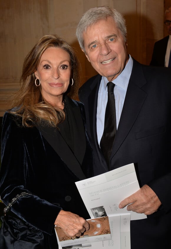 Jean Sorel et sa femme Patricia Balme lors de la cérémonie d'installation de Frédéric Mitterrand à l'académie des Beaux-Arts à Paris, France, le 5 février 2020. © Veeren/Bestimage