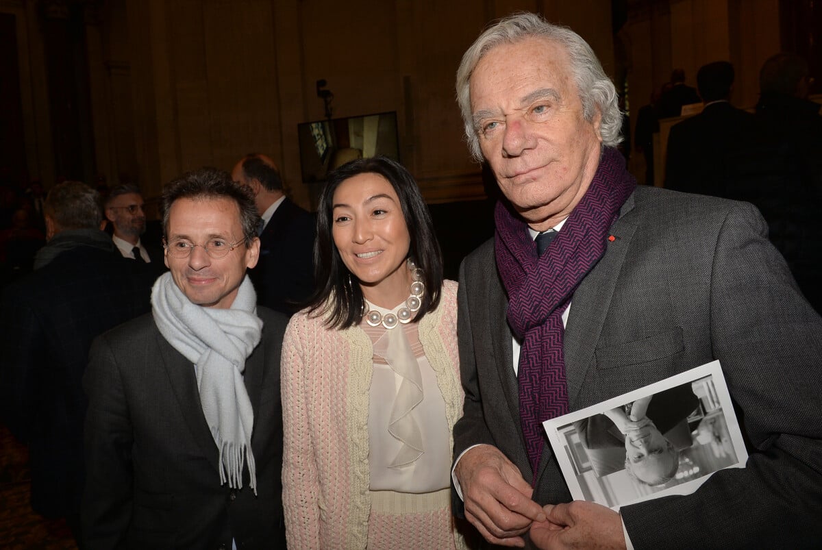 Photo : Mathieu Mitterrand , Jean-Gabriel Mitterrand lors de la cérémonie  dinstallation de F.Mitterrand à lacadémie des Beaux-Arts à Paris, France,  le 5 février 2020. © VeerenBestimage - Purepeople