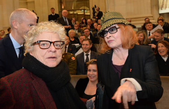 Josee Dayan et Ingrid Caven lors de la cérémonie d'installation de F.Mitterrand à l'académie des Beaux-Arts à Paris, France, le 5 février 2020. © Veeren/Bestimage