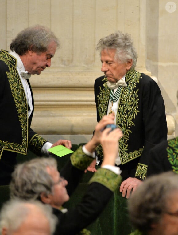 Jean-Michel Wilmotte et Roman Polanski lors de la cérémonie d'installation de F.Mitterrand à l'académie des Beaux-Arts à Paris, France, le 5 février 2020. © Veeren/Bestimage