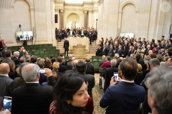 Atmosphère lors de la cérémonie d'installation de F.Mitterrand à l'académie des Beaux-Arts à Paris, France, le 5 février 2020. © Veeren/Bestimage