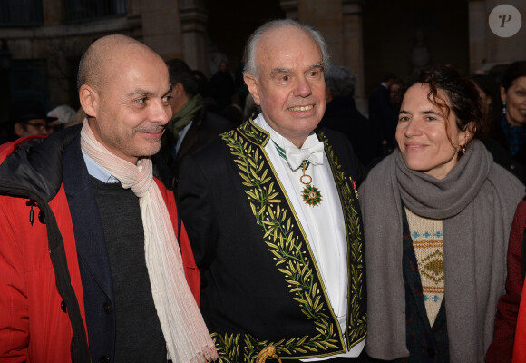 Didier Le Bret, Frédéric Mitterrand et Mazarine Mitterrand Pingeot lors de la cérémonie d'installation de F.Mitterrand à l'académie des Beaux-Arts à Paris, France, le 5 février 2020. © Veeren/Bestimage