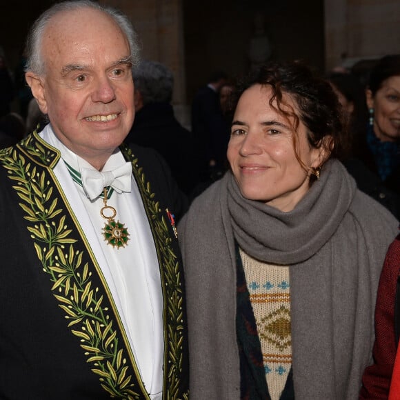 Didier Le Bret, Frédéric Mitterrand et Mazarine Mitterrand Pingeot lors de la cérémonie d'installation de F.Mitterrand à l'académie des Beaux-Arts à Paris, France, le 5 février 2020. © Veeren/Bestimage