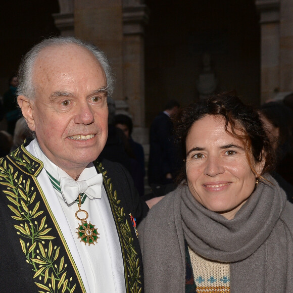 Mazarine Mitterrand Pingeot et Frédéric Mitterrand lors de la cérémonie d'installation de Frédéric Mitterrand à l'académie des Beaux-Arts à Paris, France, le 5 février 2020. © Veeren/Bestimage