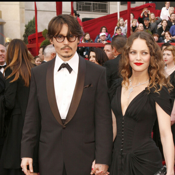Vanessa Paradis et Johnny Depp aux Oscars en 2008.