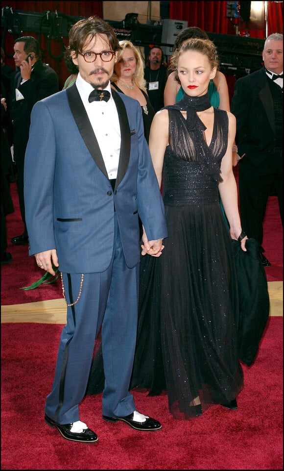 Vanessa Paradis et Johnny Depp aux Oscars en 2005.