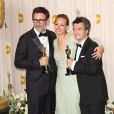 Michel Hazanavicius, Bérénice Bejo et Thomas Langmann aux Oscars en 2012 pour le film "The Artist".  
 
  
 