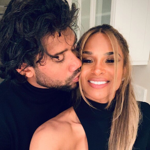 Ciara et son mari Russell Wilson lors de la soirée du 7 février 2020, où ils ont assisté au défilé Tom Ford à Los Angeles.