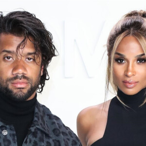 Ciara, enceinte, et son mari Russell Wilson au défilé Tom Ford organisé le 7 février 2020 aux Milk Studios à Los Angeles.