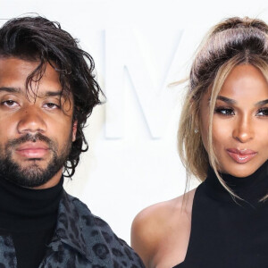 Ciara, enceinte, et son mari Russell Wilson au défilé Tom Ford organisé le 7 février 2020 aux Milk Studios à Los Angeles.