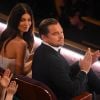 Leonardo DiCaprio et sa compagne Camilla Morrone au premier rang du Dolby Theatre lors de la cérémonie des Oscars 2020, le 9 février 2020 à Los Angeles.