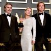 Renée Zellweger, Brad Pitt, Joaquin Phoenix lors du photocall des arrivées de la 92ème cérémonie des Oscars 2020 au Hollywood and Highland à Los Angeles, Californie, Etats-Unis, le 9 février 2020. 