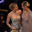 Scarlett Johansson et Brie Larson assistent aux 92e Oscars au Dolby Theatre. Hollywood, Los Angeles, le 9 février 2020.