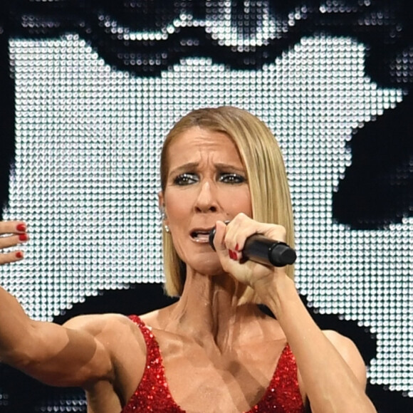 Céline Dion en concert à l'American Airlines Arena dans le cadre de sa tournée "Courage World Tour" à Miami, le 17 janvier 2020.