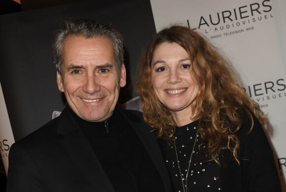 Manuel Gélin et sa femme Juliette Meyniac - 25e cérémone des Lauriers de l'Audiovisuel au Théâtre Marigny à Paris, France, le 10 février 2020. © Coadic Guirec/Bestimage