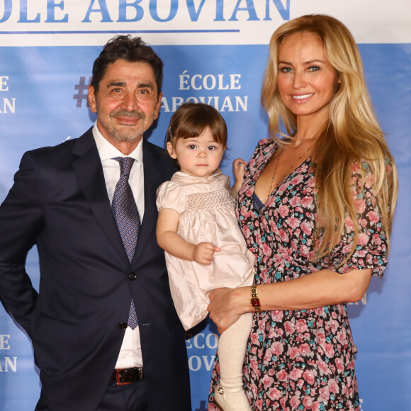 Aram Ohanian, sa femme Adriana Karembeu et leur fille Nina Ohanian - Photocall de la soirée caritative organisée au Palais du Pharo, au profit de l'école arménienne Abovian. © Philippe Doignon / Bestimage